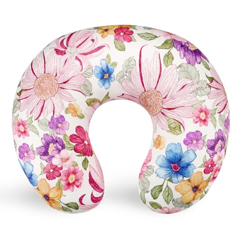 Image of DAYEEBALL Nursing Pillow Cover for Boys and Girls, Breastfeeding Pillow Case for Newborn, Soft Baby Breastfeeding Pillow Slipcover, Fit for Standard Infant Nursing Pillows, Colourful Flowers