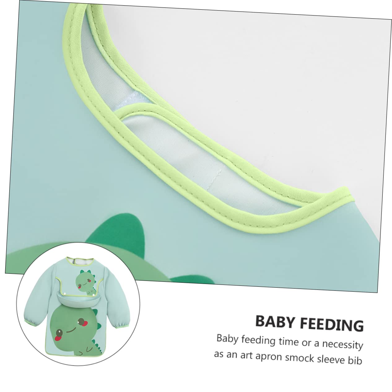 Abaodam 3st Lätzchen Kleinkindschürze Strapazierfähiger Kittel Für Kleinkinder Mit Latz Kinderschürze Cartoon- -schürzen Kunstkittel Mit Langen Ärmeln Produkte Polyester Green