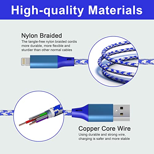 Image of iPhone Charger Cord 20FT /6M [Apple MFi Certified] Lightning Cable Extra Long iPhone Charging Cord Nylon Braided 2.4A Fast Charger iPhone Charger Cord for iPhone /Pad /Pod