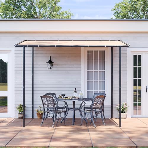 Aoxun 10x6 Lean-to Gazebo,Sloped Roof Pergola Porch Canopy Awning for Patio - Image 2