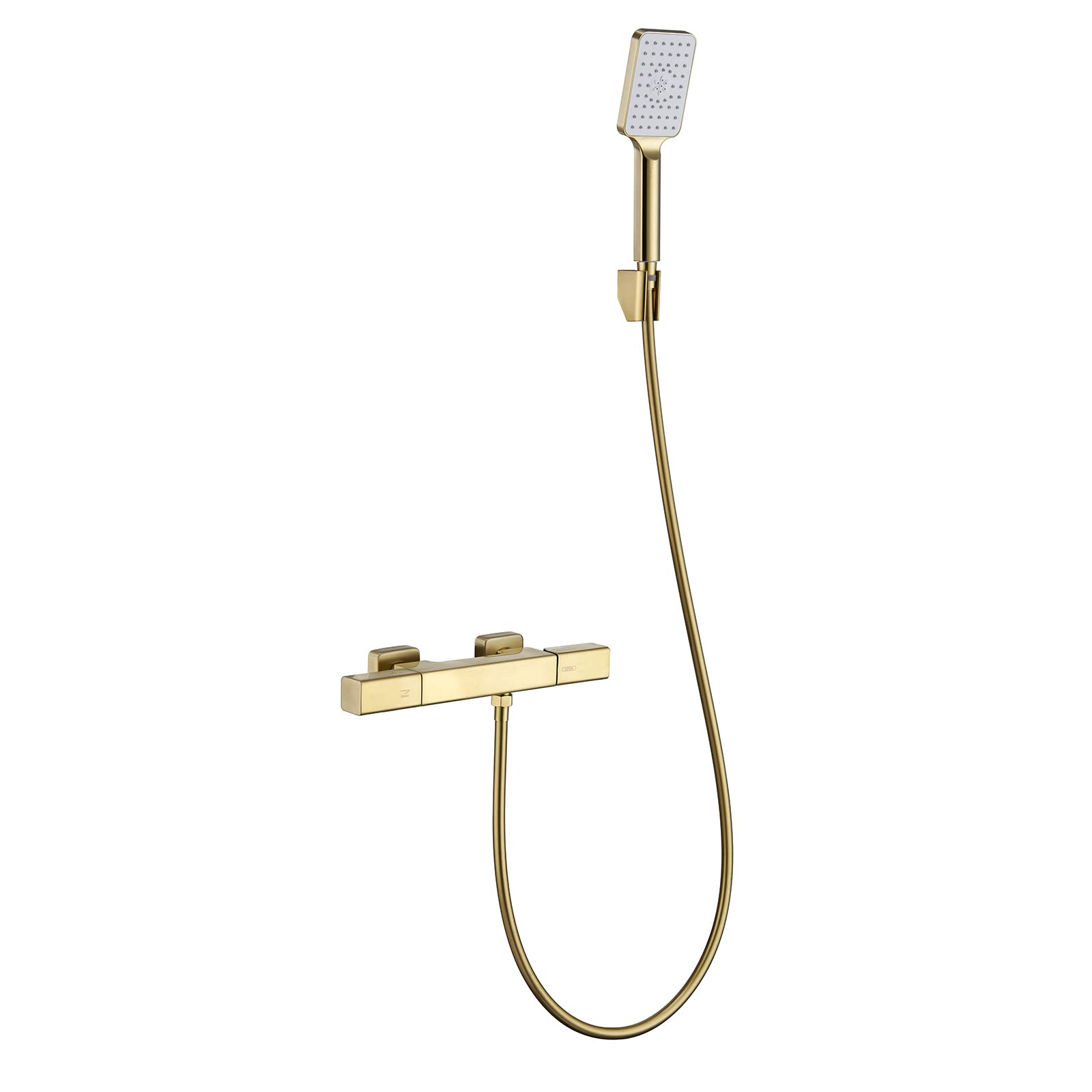 Rubinetto per Vasca da Bagno a Parete Rubinetto per Vasca in Ottone Rubinetto di riempimento Vasca 2 Maniglie 2 Fori Miscelatore per Vasca con 3 modalità Doccetta, Tubo d