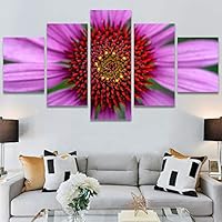 SIGNWIN 5 Panel Canvas Wall Art Botanical Chic Closeup Expressive Multicolor Photography Realism Ultra for Home Decorations Ready to Hang - 60