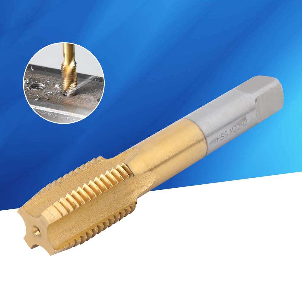 Punta de grifo de flauta recta que contiene cobalto para máquina Herramientas de broca de acero de alta velocidad M22 para procesamiento de acero inoxidable oro y plata 22 mm 0,9