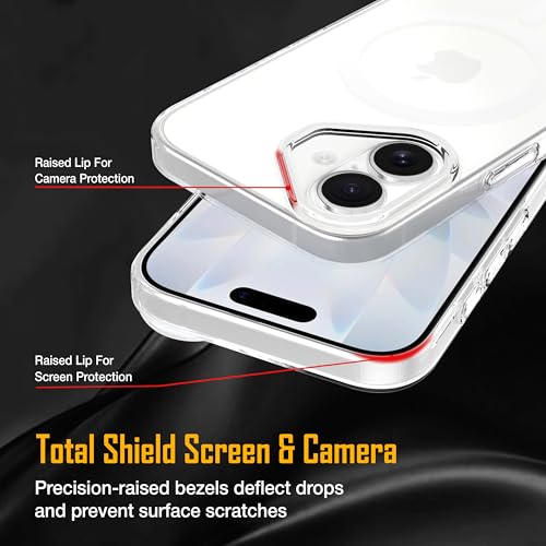 Image of amazon basics Back Case for iPhone 17 | Slim Lifetime Anti-Yellow Crystal-Clear Cover with Elevated Camera Protection & MagSafe Compatibility | Premium German Polycarbonate | Shockproof | Clear