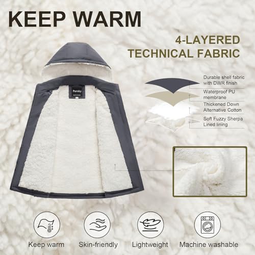 Pursky Women's Winter Vest Sherpa Fleece Lined Puffer Vest Warm Lightweight Sleeveless Jackets With Removable Hood4