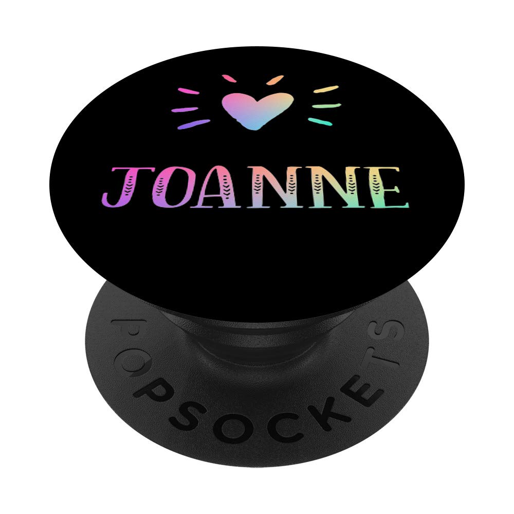 Joanne Gift Heart Rainbow Watercolor Love Name Joanne PopSockets Grip and Stand for Phones and Tablets