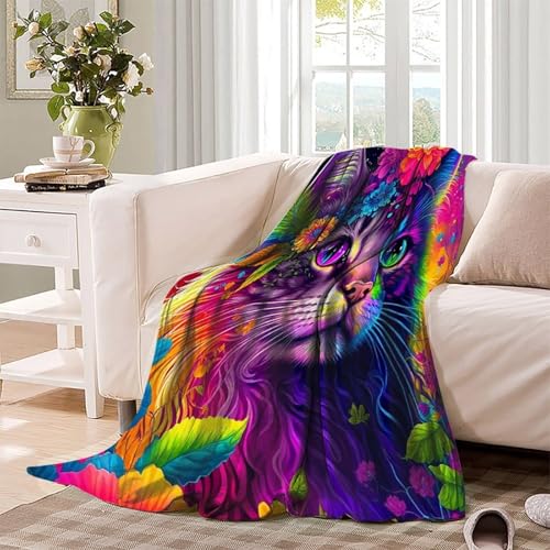 Couverture chat douce housse de canapé microfibre luxe lit double
