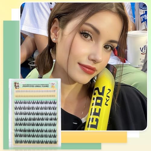 Image of MAYCREATE 104Pcs Self Adhesive Eyelashes Fake Eye Lashes for Women, Eyelash Lash Clusters, 2 Styles 10-13mm & 6-7mm Press On Self Stick Pre Glue Lashes Kit with Tweezer - Black