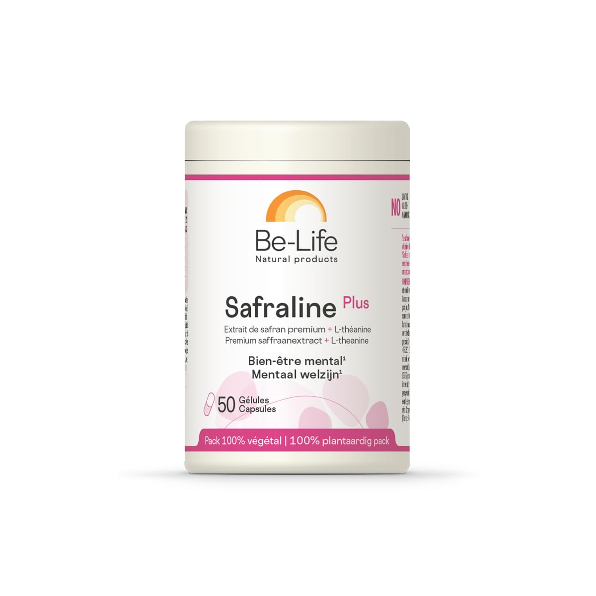 BE-LIFE | Safraline Plus | Safran & L-Théanine | Humeur Positive & Équilibre Émotionnel | Fonction Cognitive & Système Nerveux | 50 gélules