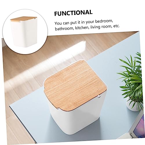 Caneca de basura rectangular con tapa para cocina y baño miniatura 6