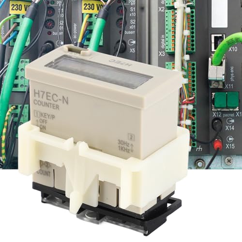 Contador Electrico H7EC-N Sin Voltaje de Entrada LED Medidor de Contador Digital Contador Eléctrico Digital Pantalla LCD de 8 dígitos 0-99999999 Rango de Conteo Totalizador Digital Con Soporte