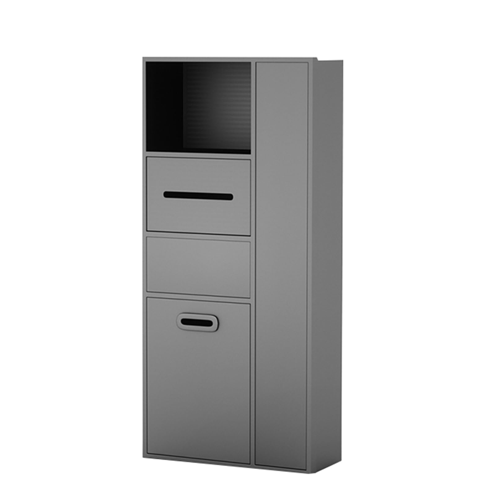 Stilvoller Mülleimer und WC-Bürsten-Aufbewahrungsschrank, Schubladenbox aus Edelstahl, für High-End-Clubs und Hotels, ohne Fliesen, eingebetteter Duschraum (Grau, 82 x 43 cm)