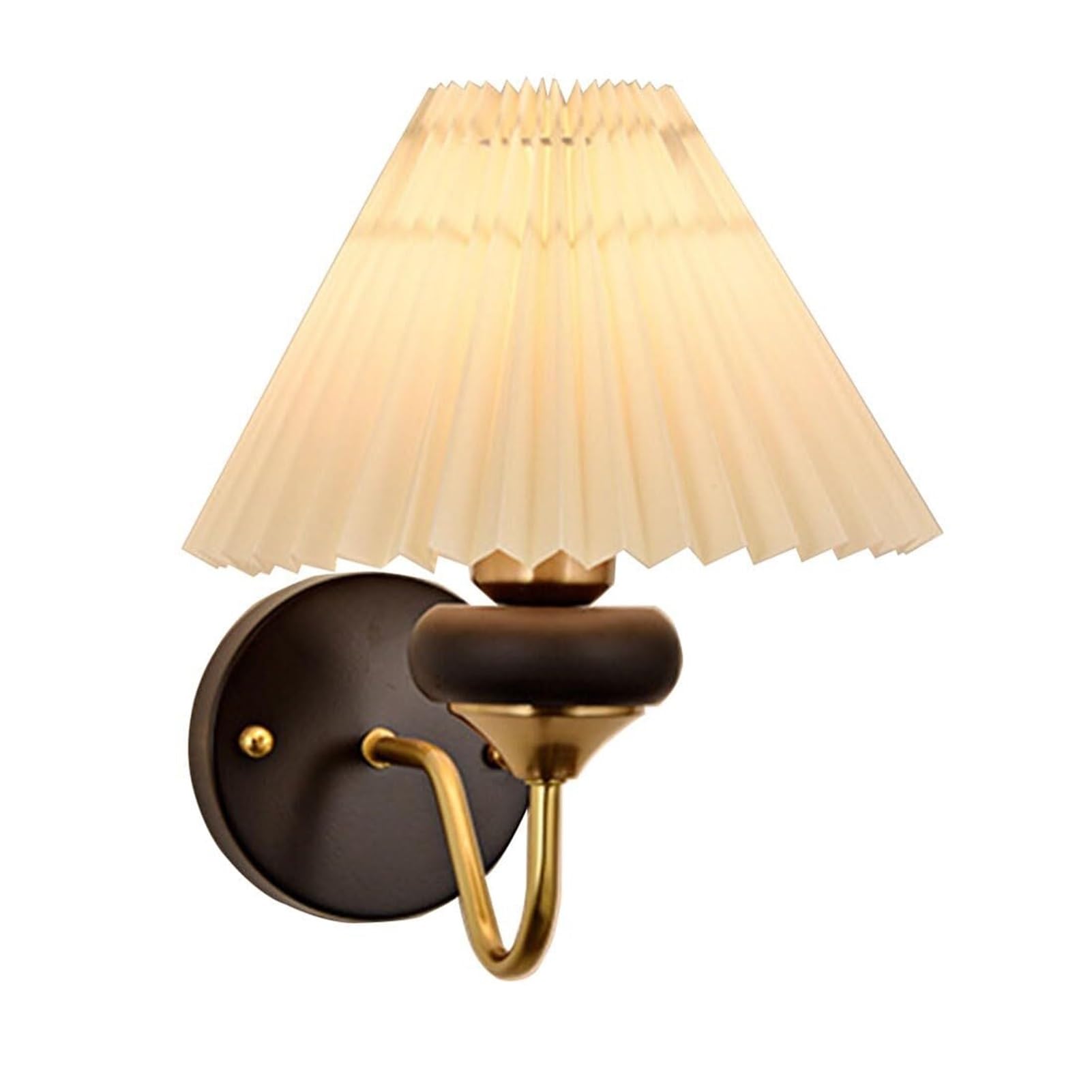 HUAYUSEDF Modern Fabric Shade Industrial Retro Brass Wall Sconce for Bedroom Bedside Living Porch Entryway Dining(A)