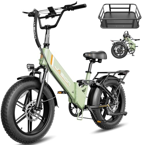 Jasion X Hunter ST 20" Electric Bike for Adults,Peak 1400W Motor,30MPH Max Speed Foldable Ebike,71 Miles Range Folding E Bicycles,624WH Battery,Hydraulic Disc Brakes,UL 2849 Certified