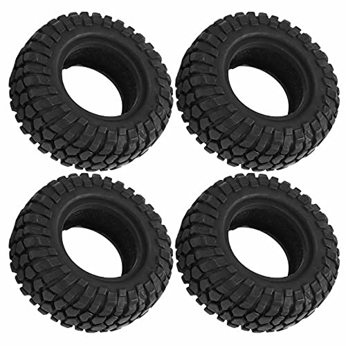 Dilwe RC Crawler Reifen, 4 Stück Crawler Gummireifen Anti-Rutsch-Rad Kompatibles Modellautozubehör für Axial SCX24 1/24 RC Car Spielzeug und Spiele (B-Typ)