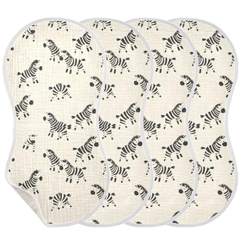 Baby Zebras Cotton Muslin Burp Cloths Large Soft Touch spit up Rags for Unisex Babies Set of 2, 22x11in3