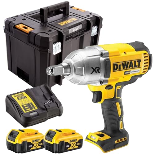 DEWALT DCF899P2 18V Brushless Impact Wrench with 2 x 5.0Ah Batteries & Charger in Case