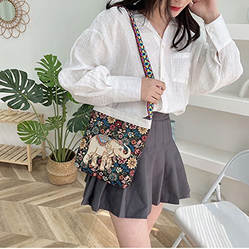 Mini crossbody bag, Fashion zipper small shoulder bag,Elephant pattern, Is the canvas crossbody bag for dreamers2