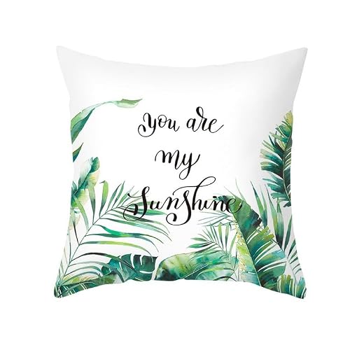 Chenlane Silk Pillow Covers Decorative Throw Pillows Stretch Couch Cushion For Individual Cushions Leaf, Green Porch Premium Thickened Fabric 40x40 cm, 1Pcs