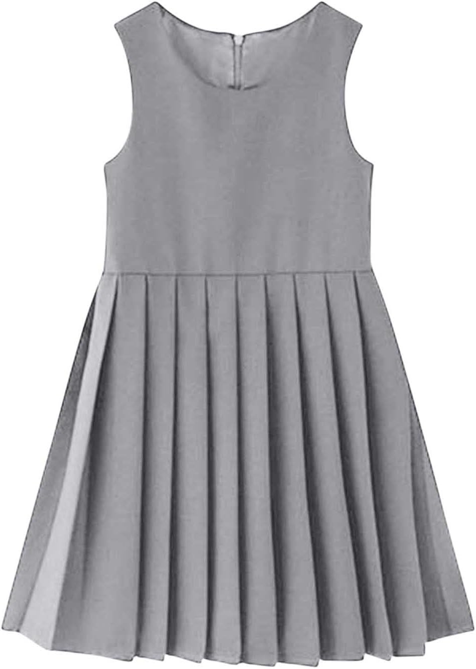 Girls Pleated Skirt School Uniform Sleeveless Round Neck Dresses Kids Sleeveless Dress Fashion Comfort Clothes