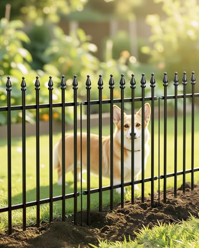 ARIFARO Dekorative Metall Gartenzaun 61cm hoch x 61cm breit 5 Pack, Tier Barriere für Hund Haustier, Grenze Gartenzaun für Outdoor Patio Rasen Hof Blumenbeet