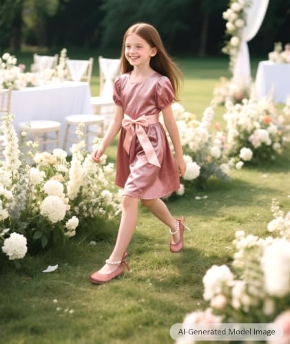 Image of Felix & Flora Girls Toddler Little Ballet Shoes - Flower Girls Mary Jane Flats Dress Shoes Party Wedding