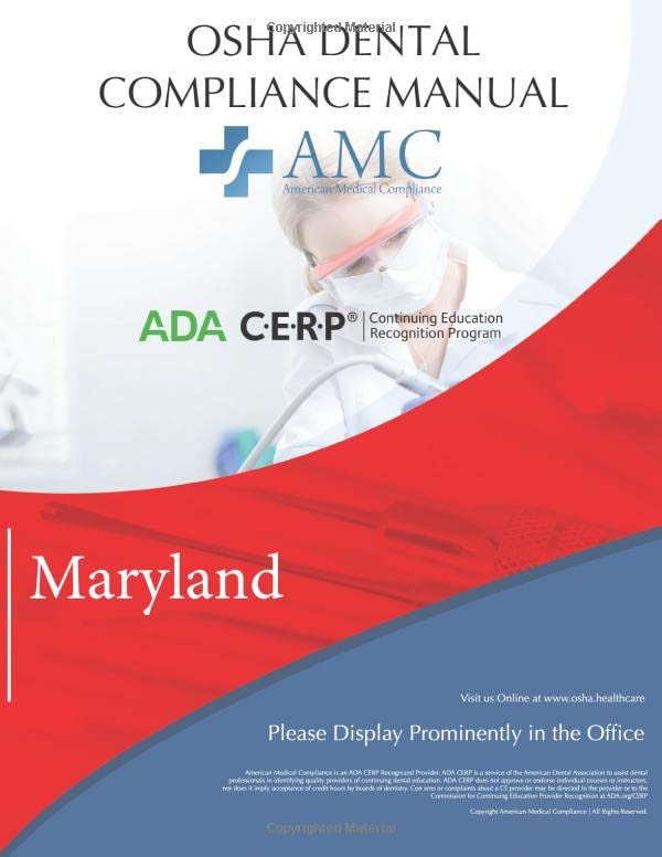 OSHA Dental Compliance Manual: Maryland