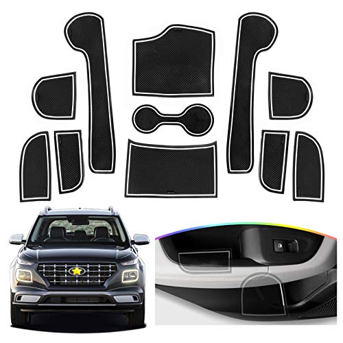 SKTU for 2020 2021 2022 2023 2024 2025 Hyundai Venue Door Slot Mat Non-Slip Interior Door Groove Gate Pad Fit 2024 2025 Venue Accessories Door Compartment Cup Center Console Liners (White)