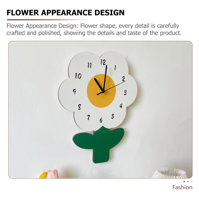 Amazon.com: Amosfun Flower Clock Silent Wall Clock Non-Ticking