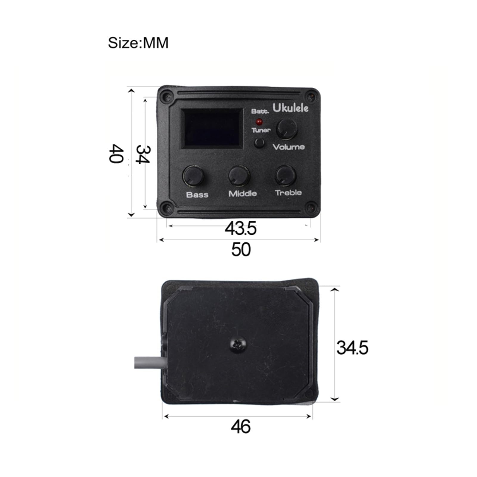 Micro Ukulélé Électronique 3 Bandes Mini Guitare EQ Égaliser Dur Piezo Avec Système D'accordeur Accessoires de Instruments de Guitare