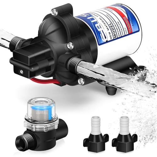 RV Pump Replace for 2088-422-144 12V 3.3GPM Diaphragm Water Pump 45Psi 1/2MNPT Connection Great for RV or Any Other Water Delivery Purpose