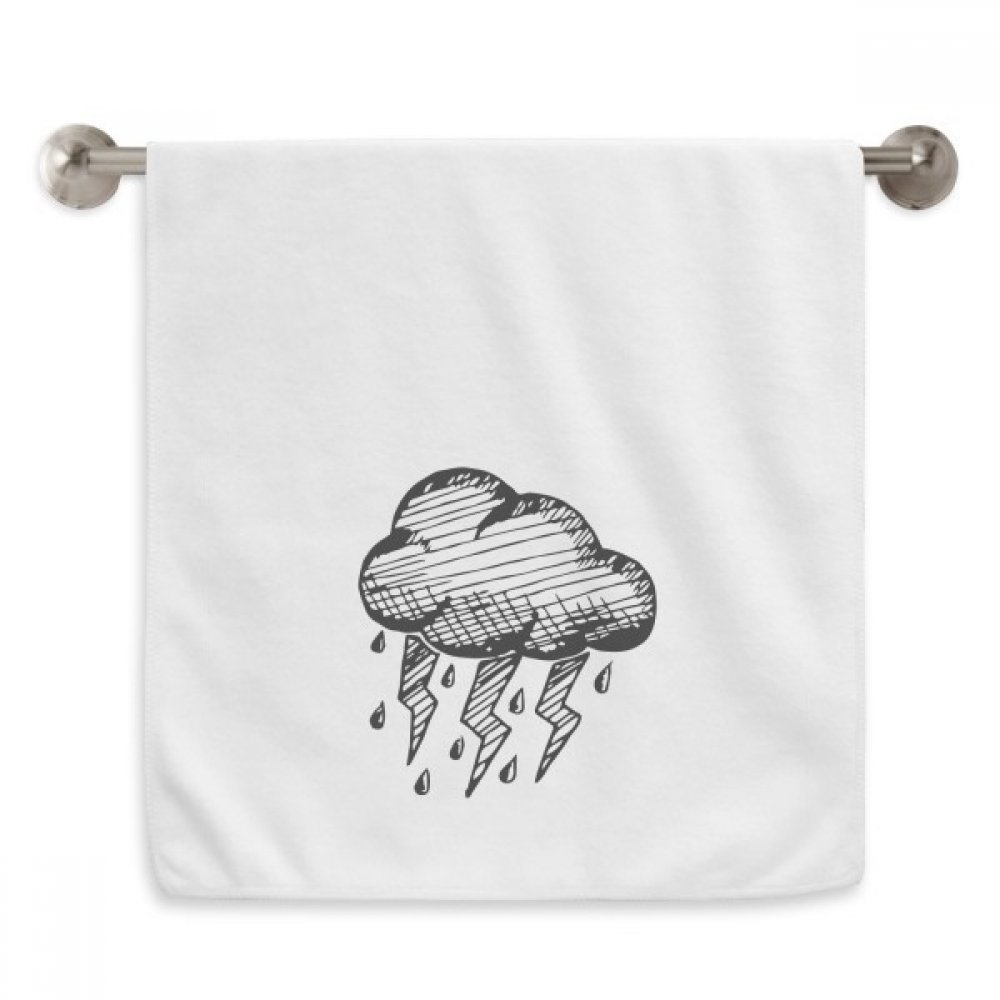 Serviettes débarbouillettes blanches foudre nuageux essuie-mains 13x29