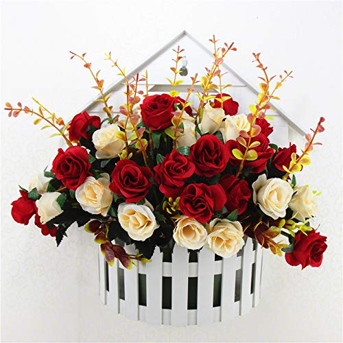 anjs456 Flor Artificial Simulación De La Pared Colgante De Flores De La Sala De La Flor Falsa Colgante De Flores Cesta De Colección Set Casa Decoración Flor De Plástico Decoración T