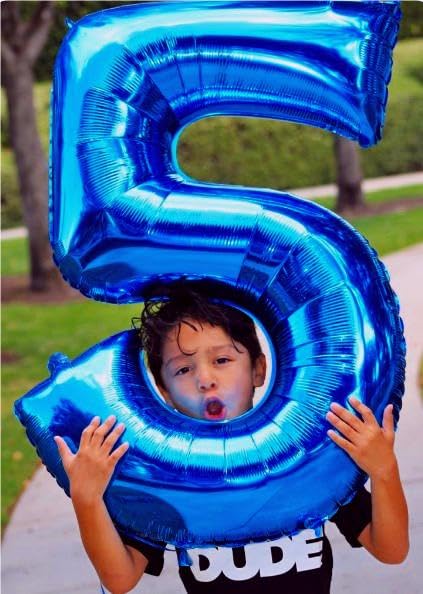 40 Inch Number 5 Balloon - Large Navy Blue Birthday Decoration For 5th Birthday, Weddings, Parties