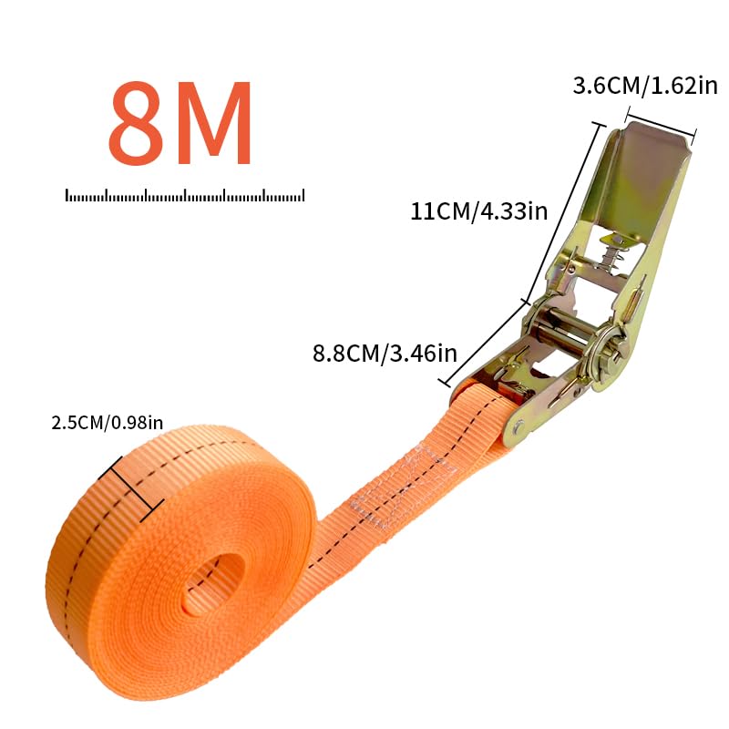 Pasy mocujące. 2-10m 2.5cm 800-1000kg Terylene Double Hooks