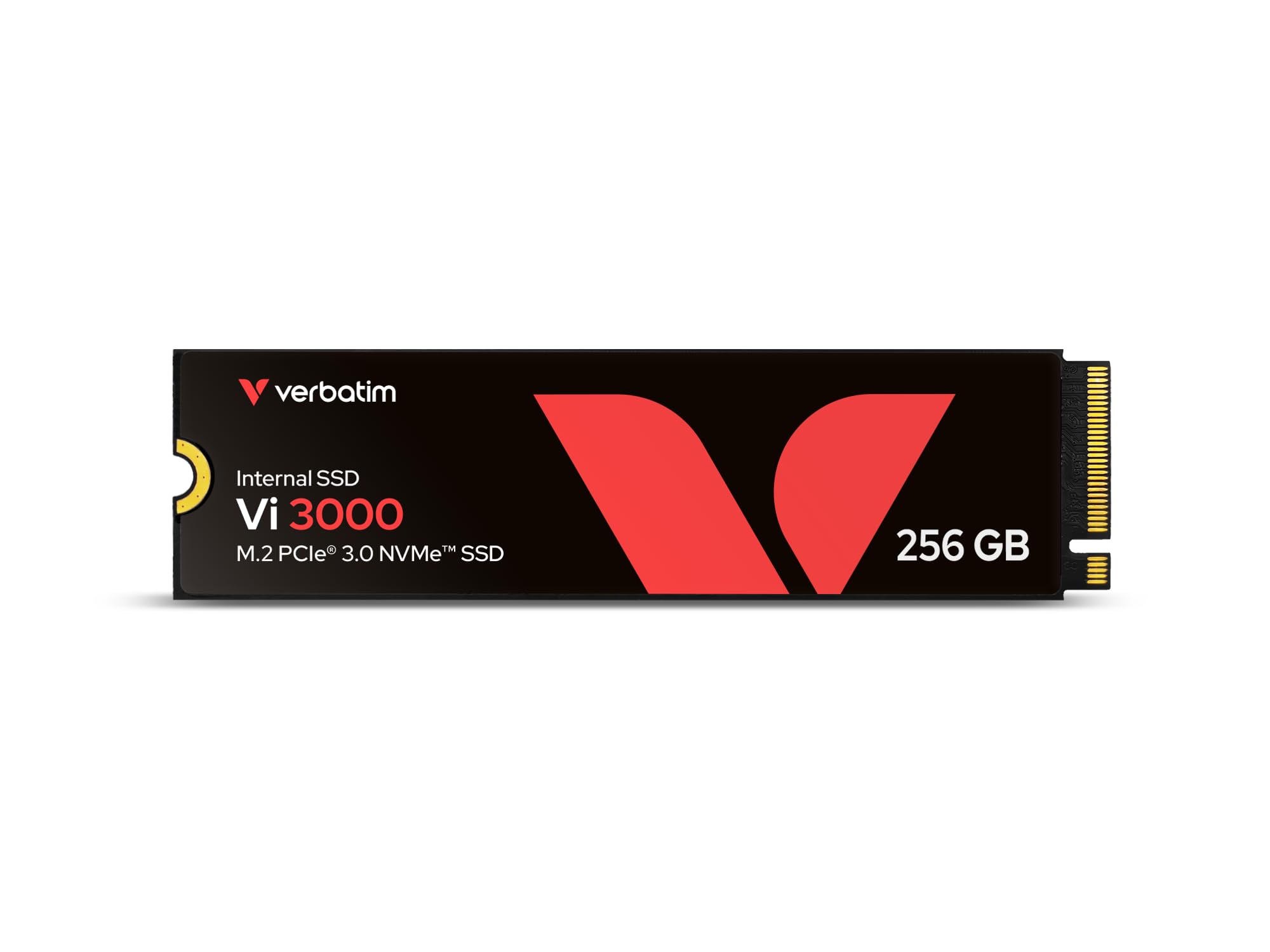 Verbatim Vi3000 NVMe M.2 SSD 256 GB, internes SSD-Laufwerk mit PCIe Gen 3 Schnittstelle, bis zu 3.100 MB/s Lesegeschwindigkeit, kompakt und leistungsstark für PC und Laptop, schwarz
