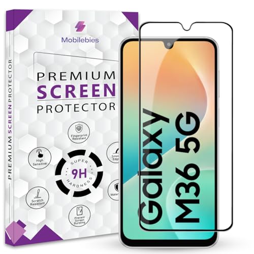 Image of Premium Tempered Glass Screen Protector Guard For Samsung M36 5G (6.7 Inch, Pack of 1) | Edge to Edge Coverage With Easy to installation kit