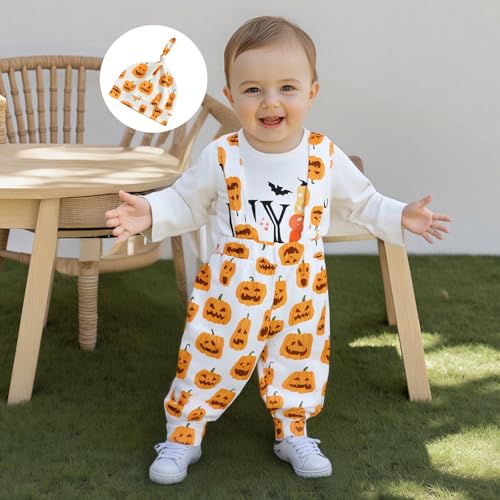 My First Halloween Baby Boy Girl Outfit Newborn Long Sleeve Onesie Romper Pants Set Infant Toddler Fall Clothes2