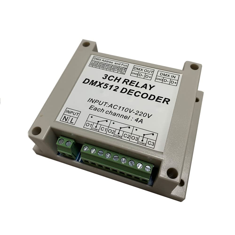 Przekaźnik Nutbro 3CH z DMX512, przekaźnik z wysokim napięciem wejściowym AC110-220V