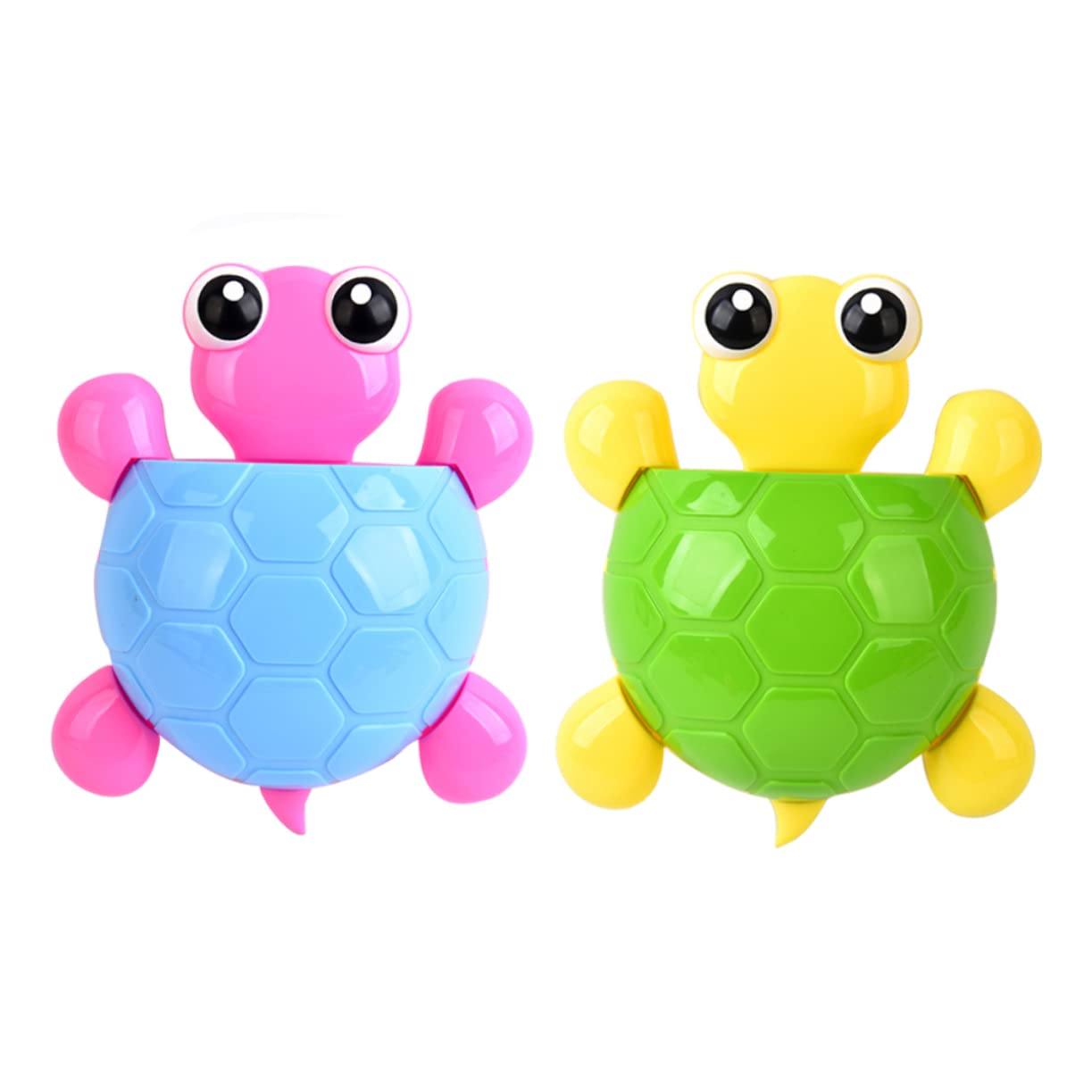 Portacepillos de Dientes de Pared Ventosa, 4 Piezas Tortuga