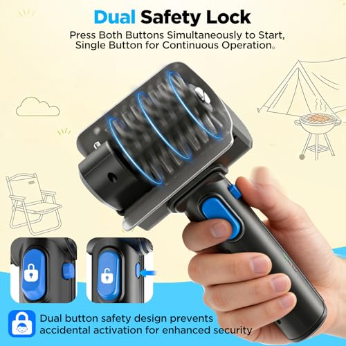 Brosse rotative électrique pour grill contre la graisse incrustée - 7