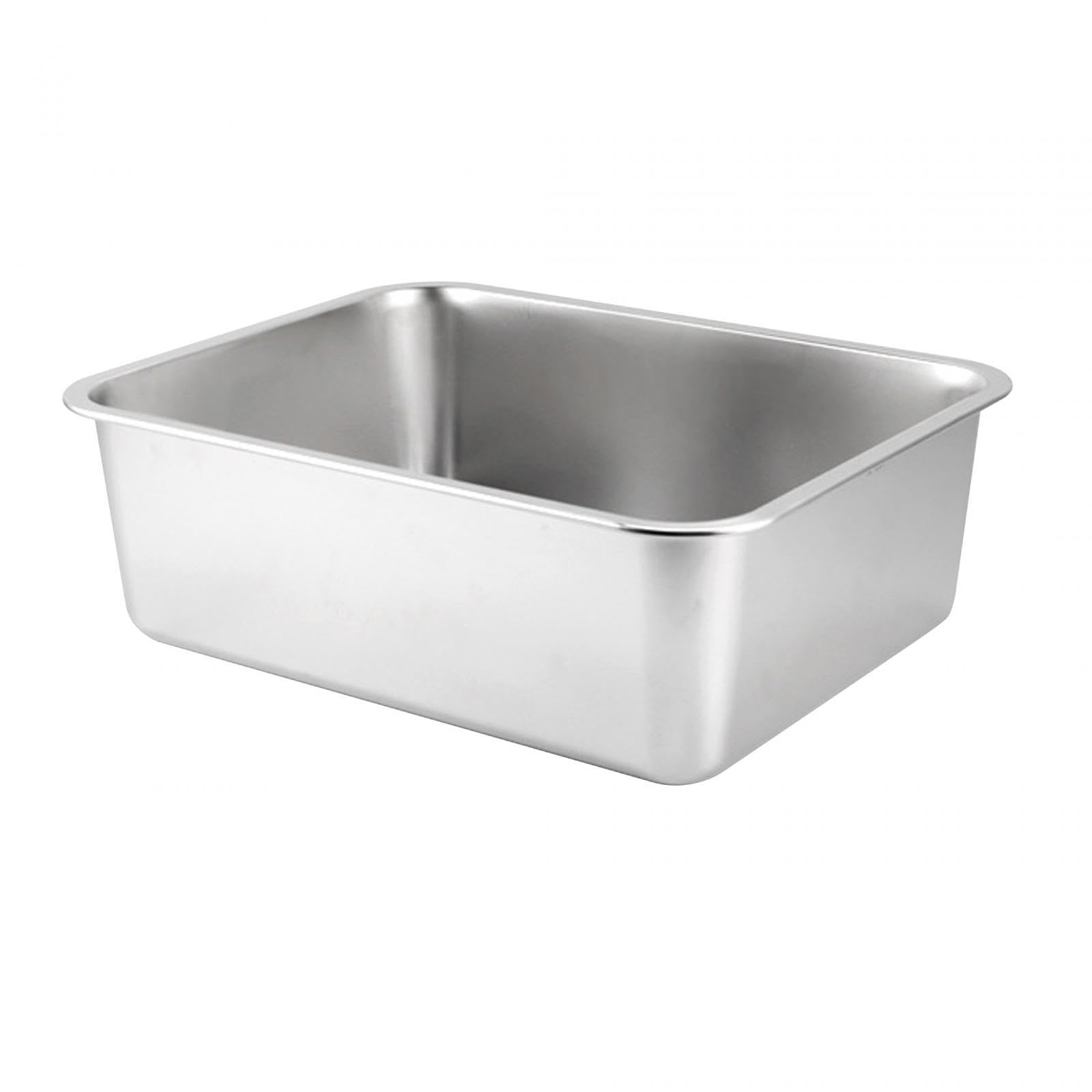 Baoblaze Stainless Steel Cat Rabbit Litter Box Kitten Potty Pan Smooth Surface and Easy to Clean Multipurpose Rustproof High Sides, 40x30x15cm