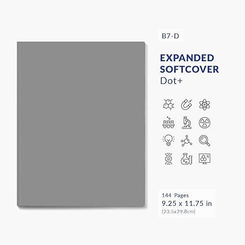 Miniatura 2 de Vela Sciences B7 Cuaderno de laboratorio de tapa blanda expandida, 9.25 x 11.75 pulgadas, 144 páginas, encuadernado permanente, papel pesado de 70
