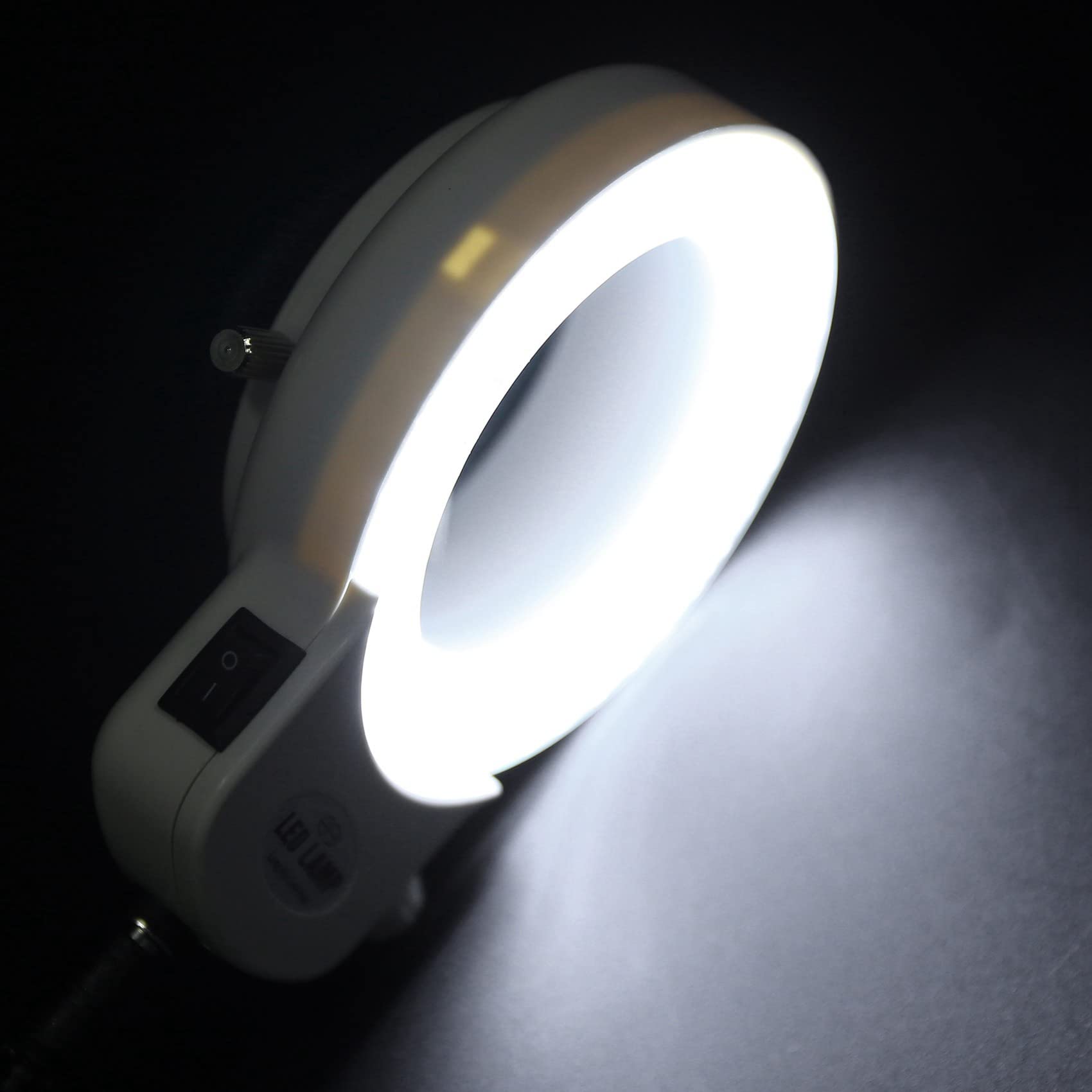 5X 144 LED Anneau de Lampe pour Lampe Miniscope 6000K 0-100% Reglable Blanc