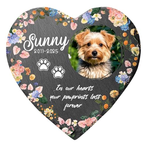 Generic メモリアルガーデンストーン犬用の墓石6インチペットの思い出, Heart Style E