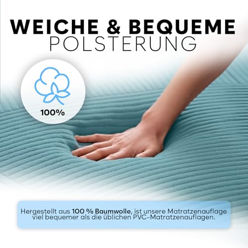 Adamson B10 Bed Cooling System - Twin 75' L x 39“ W - 100% Baumwolle Matratze Kühlung Bett-Pad für Nachtschweiß - Wasser Bett Kühler Ideal für heiße Schläfer - 5-Jahres-Garantie - Aqua