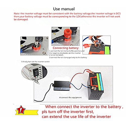 KRXNY 3000W 24V DC to 120V AC 60HZ Pure Sine Wave Solar Power Inverter Converter Off Grid with LCD Display