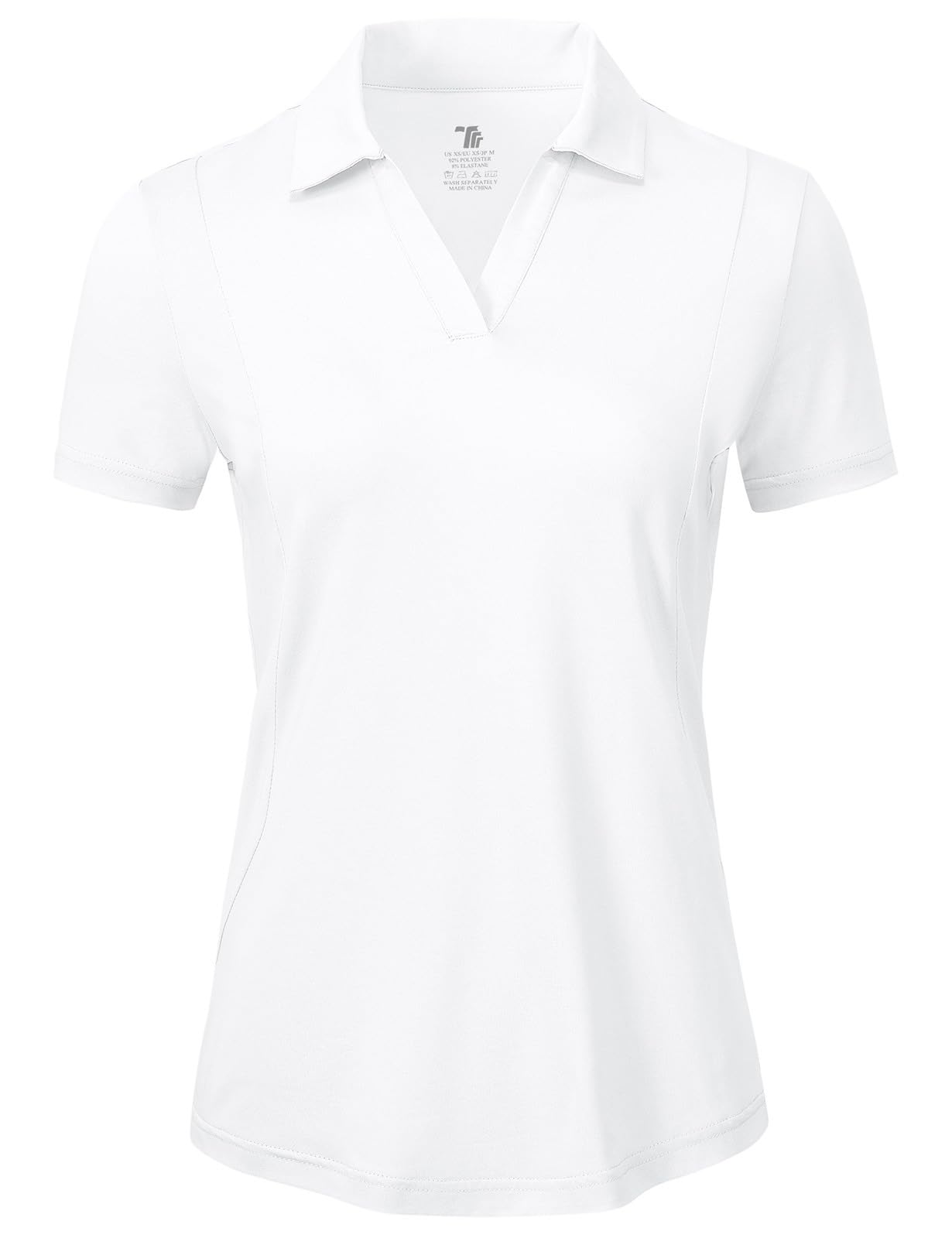 BGOWATU Women's Short Sleeve Golf Tennis Polo Shirts V Neck Collared Workout Tops UV Protection Dry Fit