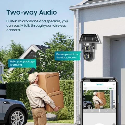 Image of securinnov 6MP Solar Powered 4g PTZ Security Camera with Dual Lens | 360 Rotation Pan Tilt | Color Night Vision| Weather Resistance CCTV Camera | Wireless Dual Lens Solar Camera with Mobile App