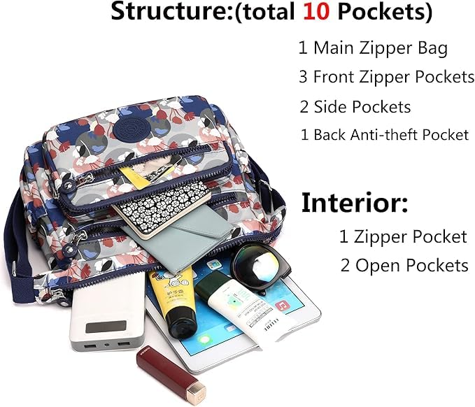 Image of MOCA Womens Nylon Crossbody Sling Bag for Women - Lightweight, Durable, Stylish Shoulder Bag for Teens, Women Office, Travel & Everyday Use